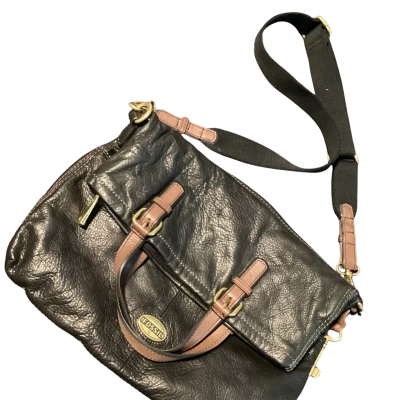 Fossil leather satchel style bag Black  