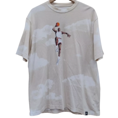 Jordan Mens Size L Printed Shirt Cream (14)