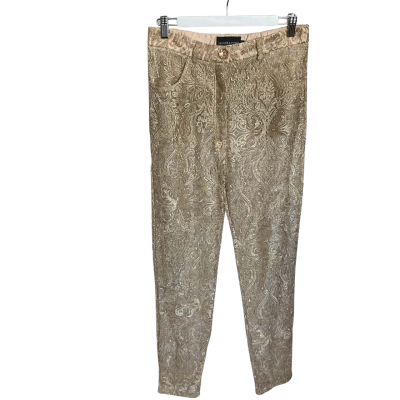 Jagger & Stone Victoria gold embroidered sheer pants Womens  Size 10 Gold 