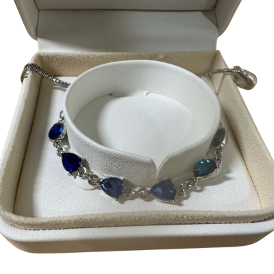 Silver Look Bracelet with Blue Stones