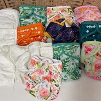 10x Baby reusable adjustable cloth washable nappies Kids toddler boys girls child newborn mum mother Bubakin Papoose cloth liners 