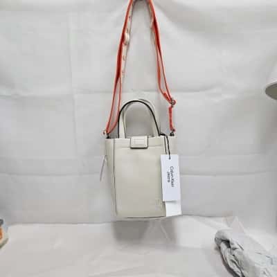 Calvin Klein Womens Cross Body Bag Beige / Orange 