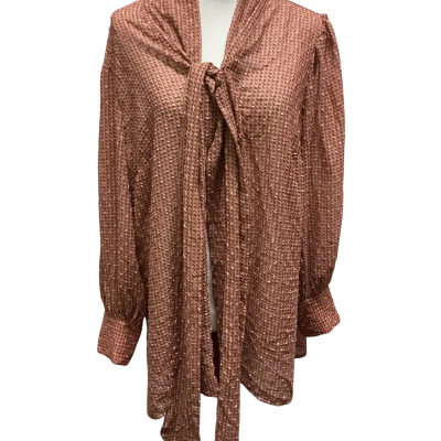 Adrianna Papell Womens  Size XL Long Sleeve Top Brown / Burnt Orange 