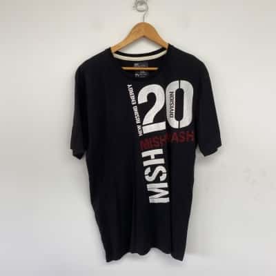 Mish Mash Black Pattern Short Sleeve T-shirt Size XXXL 