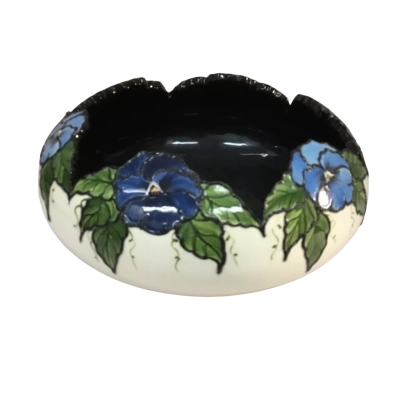 Floral Bowl Hand Carved Approx 23cm Diameter 
