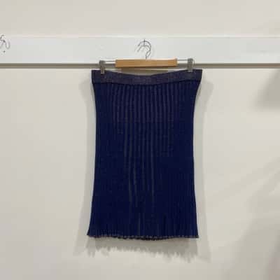 Review Womens  Size 12 Midi Skirt Navy Blue / Rose Gold 