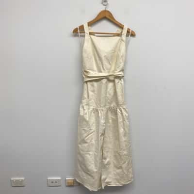 Pasduchas Husk Mangrove Open Back Midi Dress  Size 16 