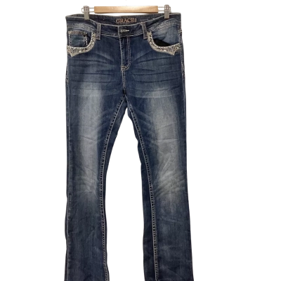 Grace in LA Womens Bootcut Jeans Blue 