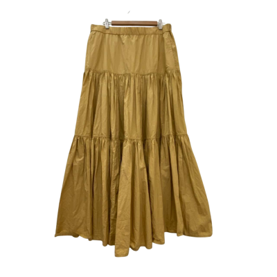 Country Road Womens  Size 16 Maxi Skirt Yellow Tiered