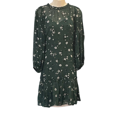 Country Road Womens  Size 8 Floral Dress / Long Sleeve Dress / Mini Dress Floral / Green 
