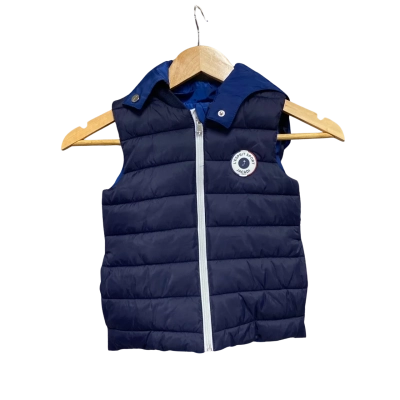 Jacadi Paris Kids  Size 4 Hooded Vest Blue 