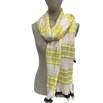  LemLem  Crushed Scarf White / Yellow 