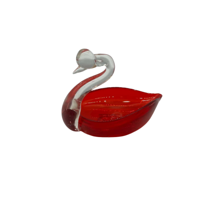 Glass Swan Trinket Dish