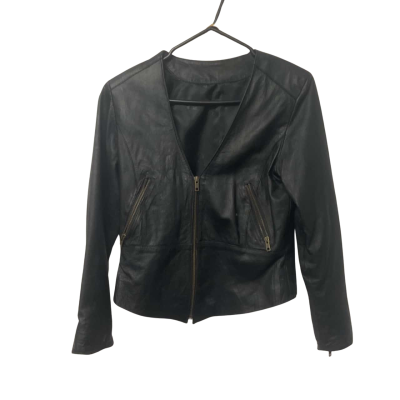  Womens Dormeuil England Size S Cropped Leather Look Jacket   