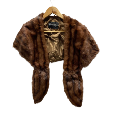 Berkley of Burwood Womens One Size Brown Fur Wrap