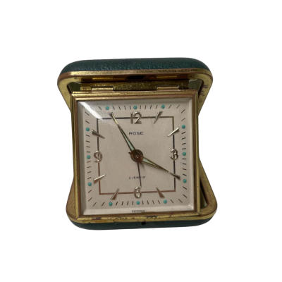 Vintage ‘Rose’ Travel Clock - 2 Jewels (Not Working)