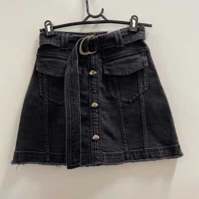 AJE Womens  Size 8 A-Line Skirt Black  
