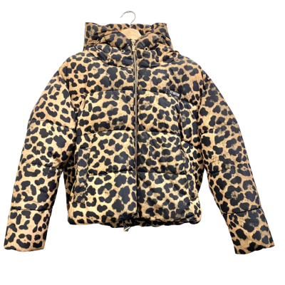 P.E Nation Leopard Print Cropped Puffer Jacket Size XS