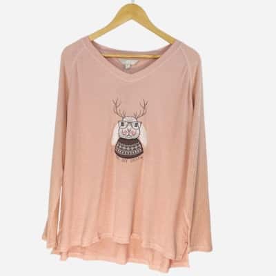 Mia Lucce - Pink Print Knited Top (Size XXL)