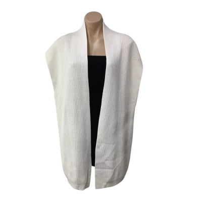 Seed Heritage Womens One Size White Knitted Open Sweater Vest 