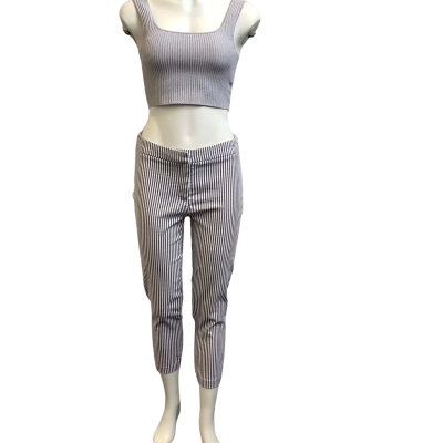 Rachel Zoe Womens  Size 10 Striped Cropped Pants Navy / White