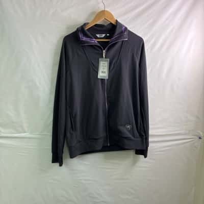 Asics Womens Size L Track Jacket Beige / Purple BNWT 