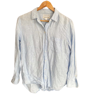Country Road Womens  Size 6 Long Sleeve Shirt Blue 