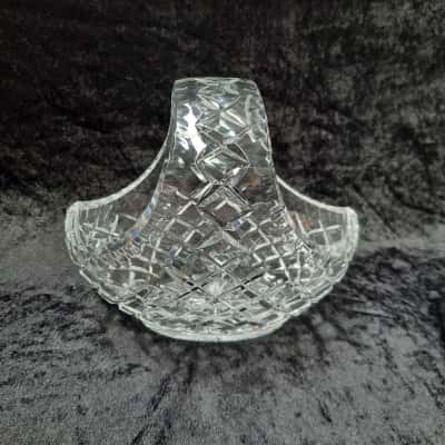 Vintage Diamond-Cut Crystal Basket 