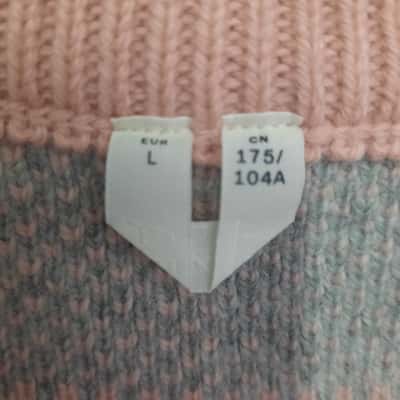 ARKET Pink and Grey Checked 100% Wool Pullover / Vest