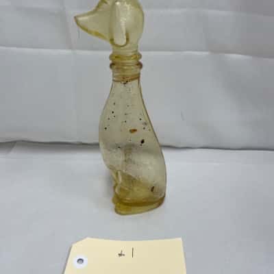 Empoli yellow glass dog decanter