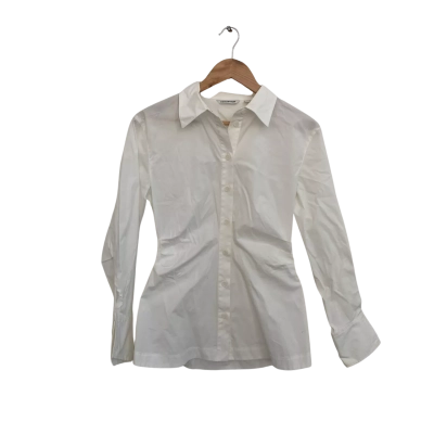 Country Road Womens  Size 6 Button Up Top / Long Sleeve Top White 