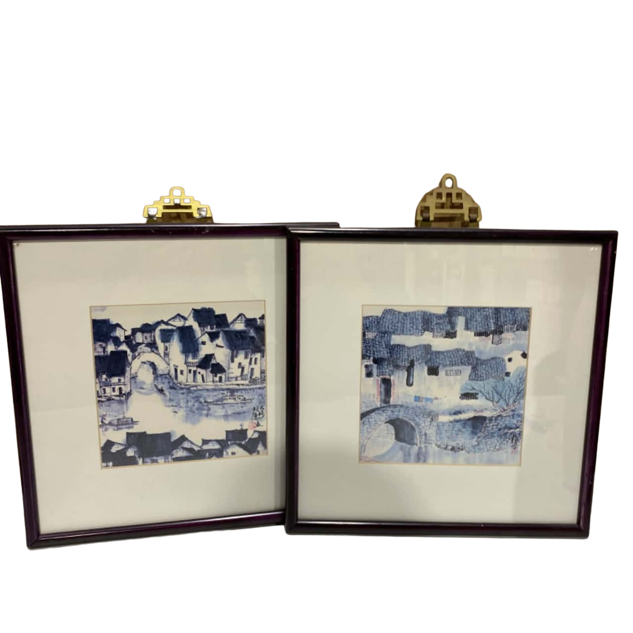 Set of 2 artwork framed 28x28 cm each(s)