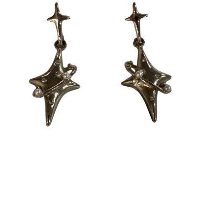 Silver Earrings Star Shape