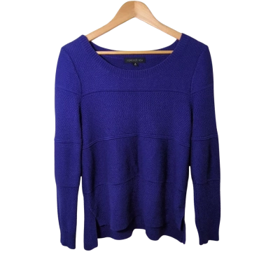 Size S - Forever New Womens Blue Crew Neck Jumper 