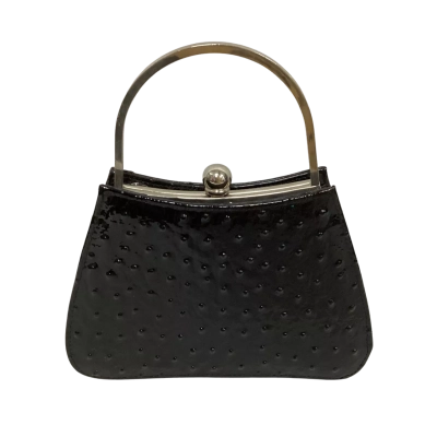  Molly Moore London Evening Bag Black with Silver Trim