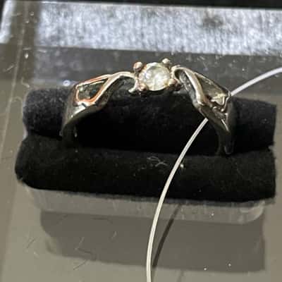925 Marked Adjustable Womens Ring w/ Stone 