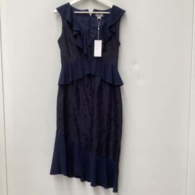 New-Finders Keepers Womens  Size M Black  / Navy Blue Dress