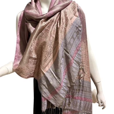 100% silk Womens  Size One Size Scarf Cream / Nude / Pink  