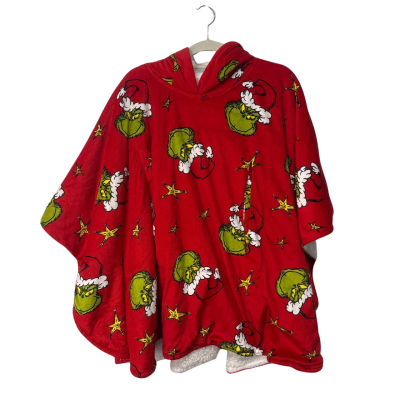  The Grinch Unisex  Size S Poncho Red/green 