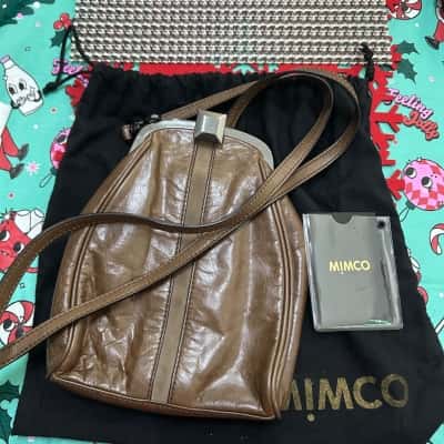 MIMCO Brown Leather Lilliput Small Crossbody Handbag (B23)