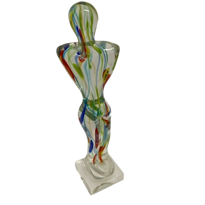 Multi-colored Art Glass Abstract Figurine