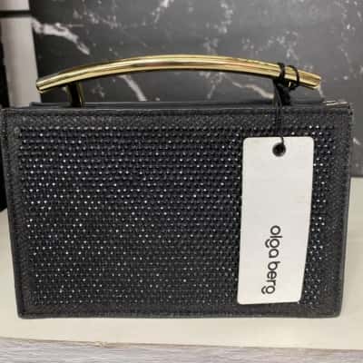 Olga Berg  Anna hotfix top handle bag  Black  / Gold 
