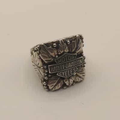 Harley Davidson Mens. Ring size 13. Sterling Silver. Vintage Style.