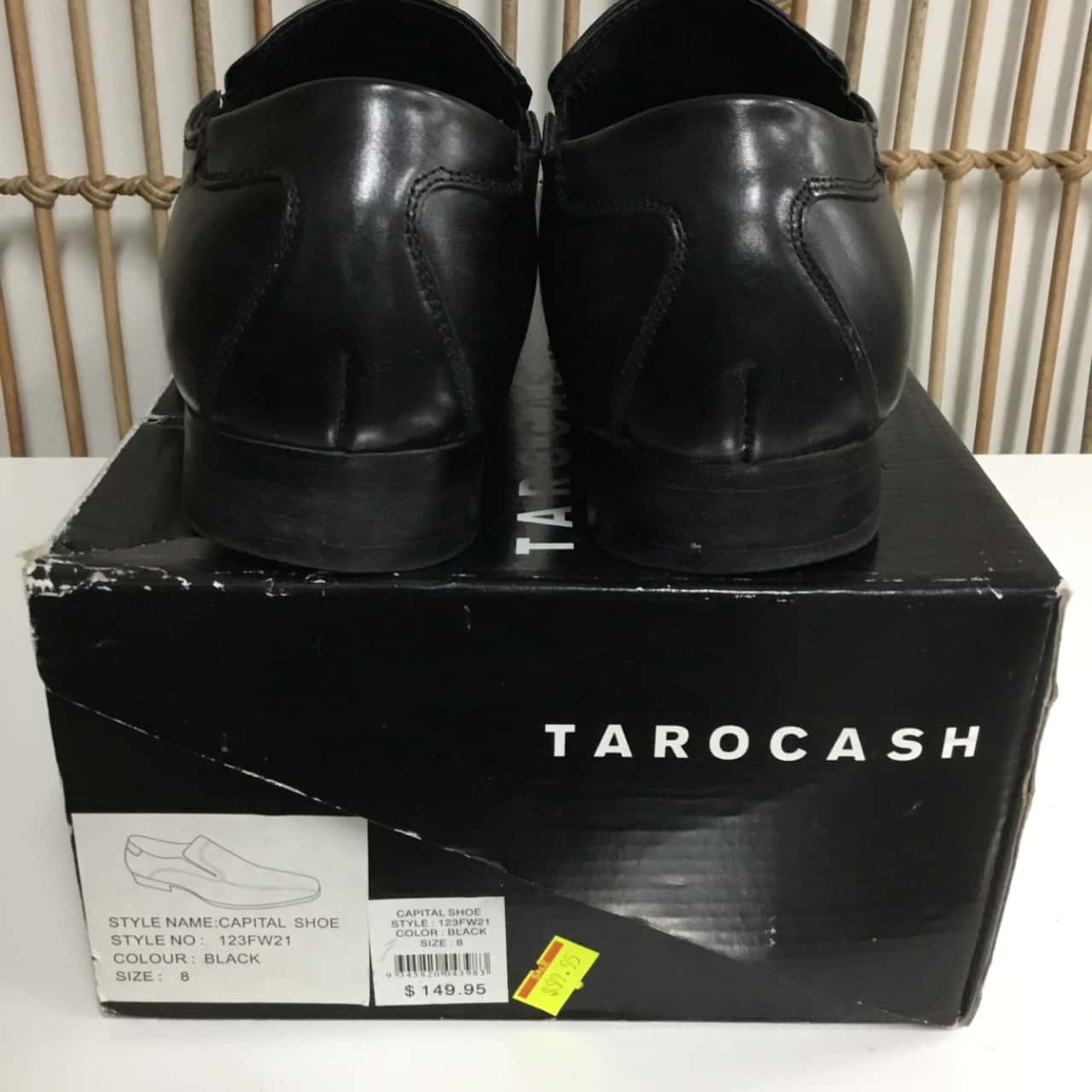 Tarocash Mens Size 8 Black Dress Shoes