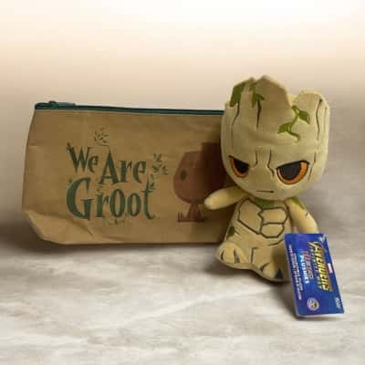 Groot small plush and groot pencil case 