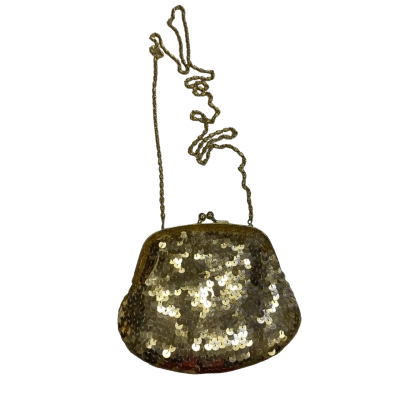 Vintage Milleni Womens Gold Sequin Evening Bag