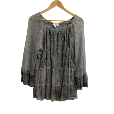  Belle France Womens  Size XL Grey Top (k)