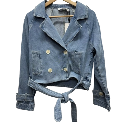 Sovere Womens  Size 8 Trench Coat Blue 