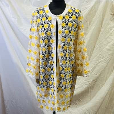 UNITED COLORS OF BENETTON Long Jacket Size 14 Yellow 