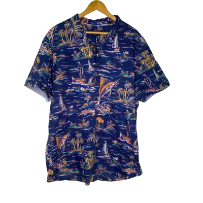 Sportscraft Mens  Size XXXXL Short Sleeve Shirt Blue / Multicoloured / Pattern 